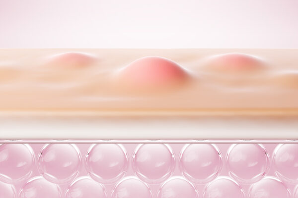 acne skin layer, skin treatments , cosmetology and skincare problems. 3d rendering.